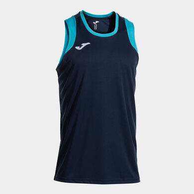 Camiseta sin mangas hombre Final Basket III dark navy turquesa fl&uacute;or