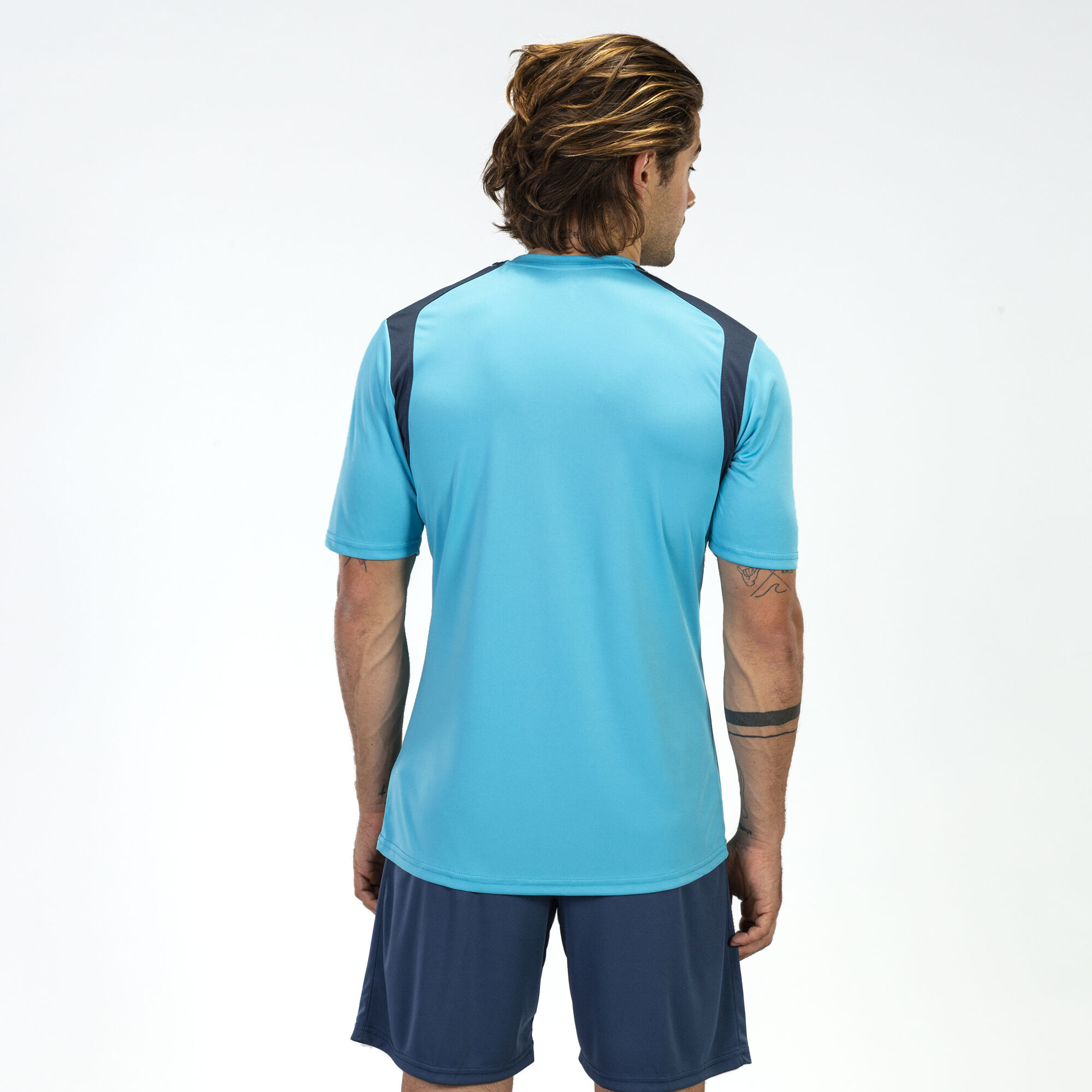 MAILLOT MANCHES COURTES HOMME CHAMPIONSHIP V TURQUOISE FLUO BLEU MARINE