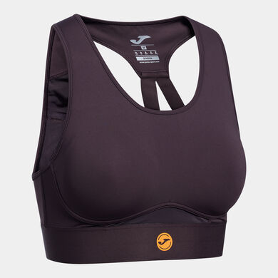Sujetador deportivo mujer Indoor Gym marr&oacute;n naranja