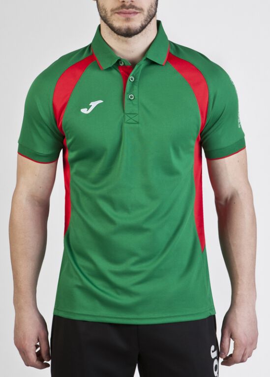 Red green shop polo shirt