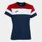 Maillot manches courtes femme Crew IV bleu marine rouge blanc