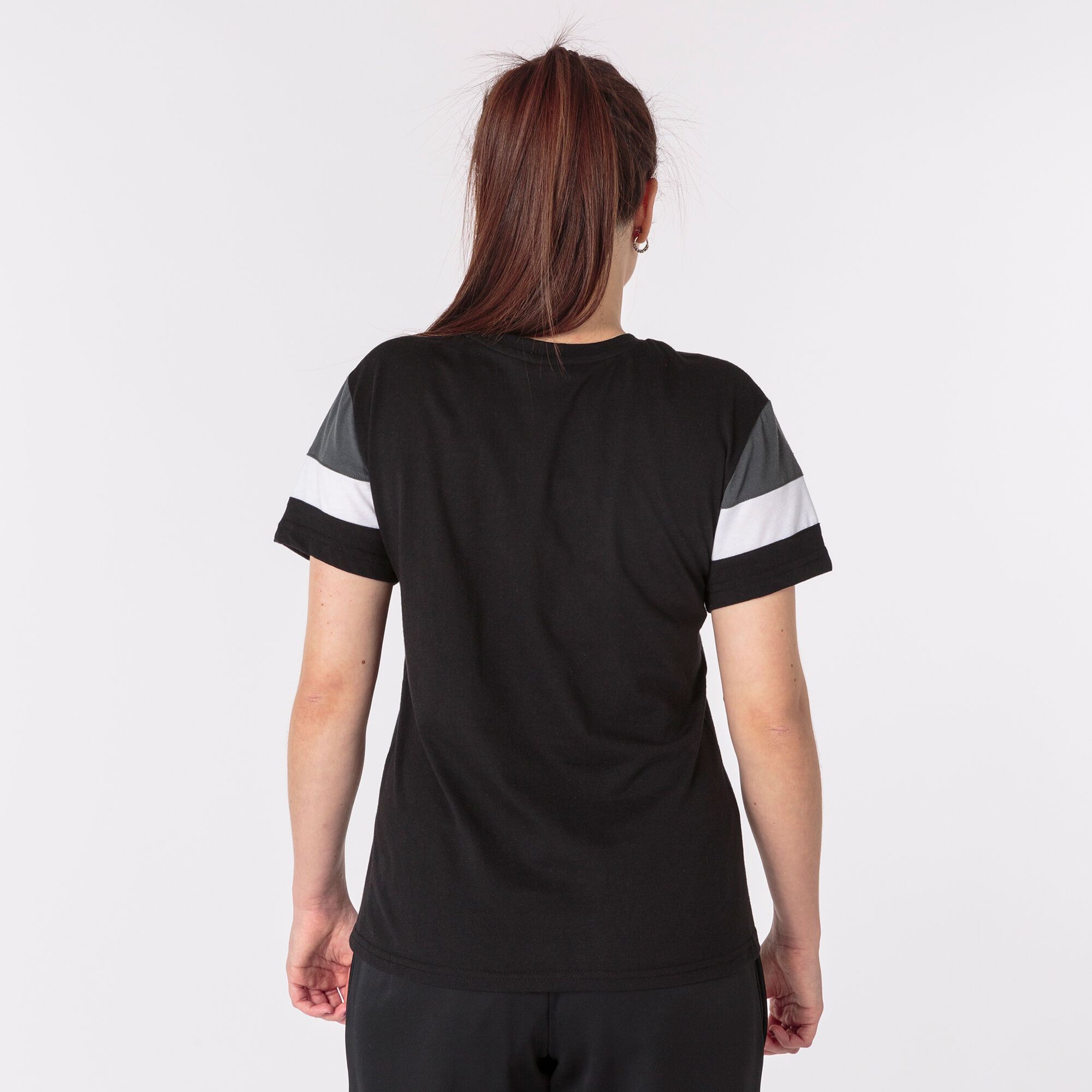 Camiseta manga corta mujer Crew IV negro antracita blanco