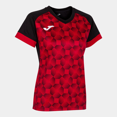 Maglia a manica corta donna Supernova III nero rosso