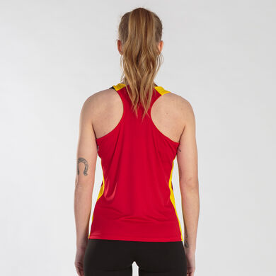 Camiseta tirantes mujer Record II rojo amarillo