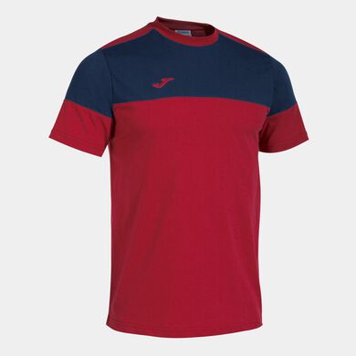 Maglia a manica corta uomo Crew V rosso blu navy