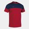 Shirt short sleeve man Crew V red navy blue