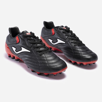 Botas fútbol Aguila Cup 23 césped artificial AG negro rojo