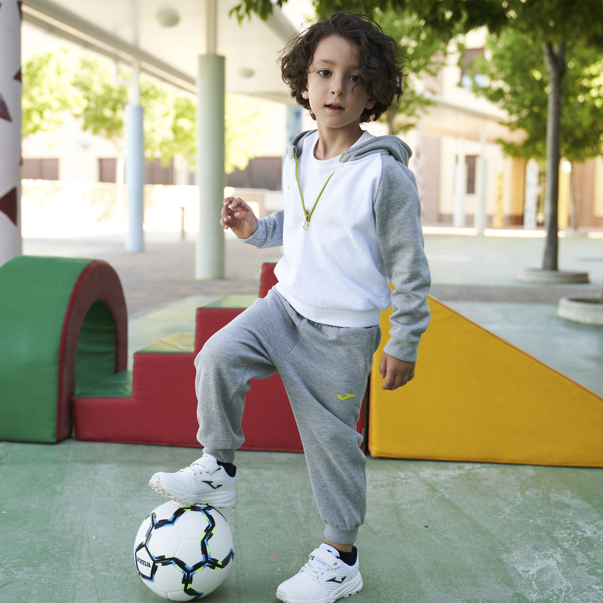 Chandal junior Lion gris melange blanco