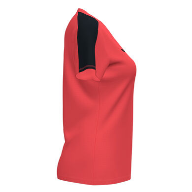 Shirt short sleeve woman Academy III fluorescent coral black