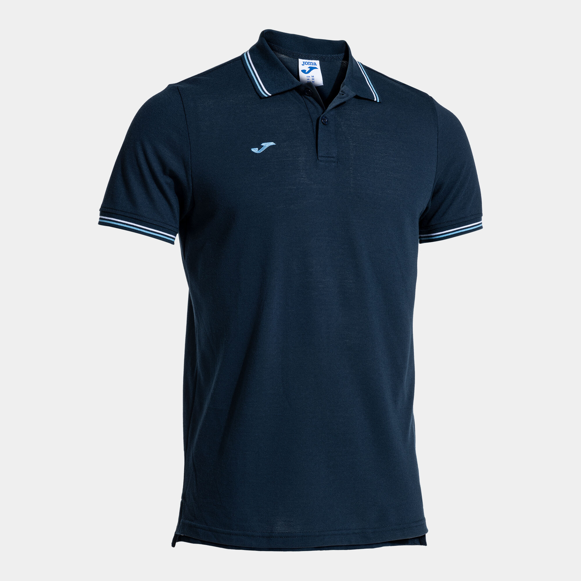 Polo shirt short-sleeve man Confort Classic navy blue sky blue