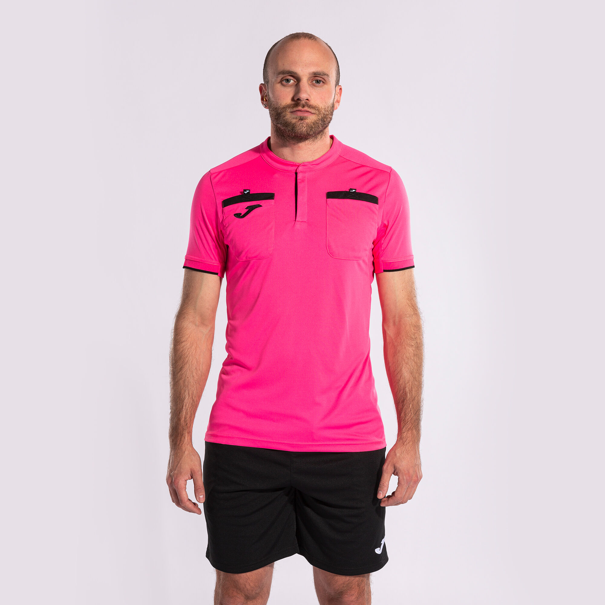 T-shirt manga curta homem Referee rosa fluorescente