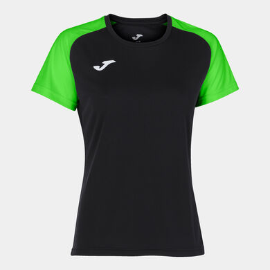 Camiseta manga corta mujer Academy IV negro verde fl&uacute;or