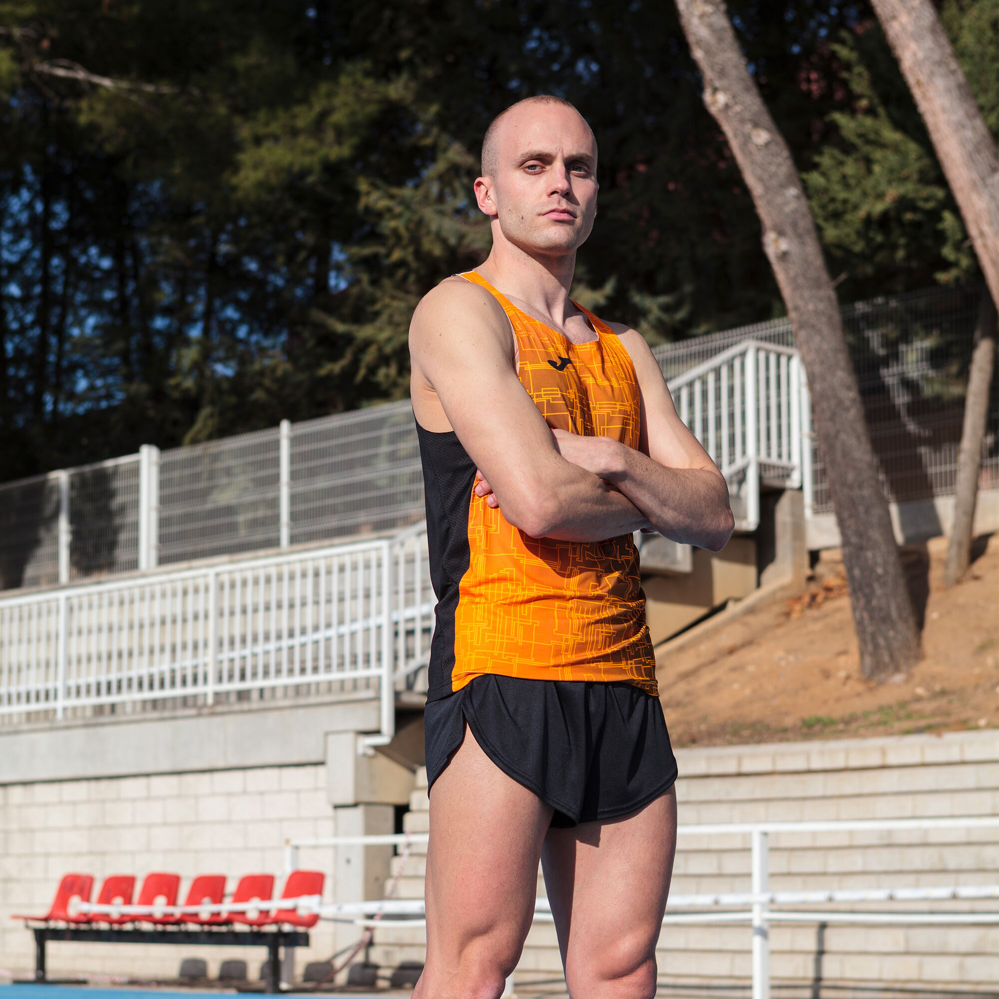 Camiseta running naranja 2025