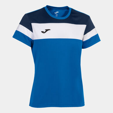 Maillot manches courtes femme Crew IV bleu roi bleu marine blanc