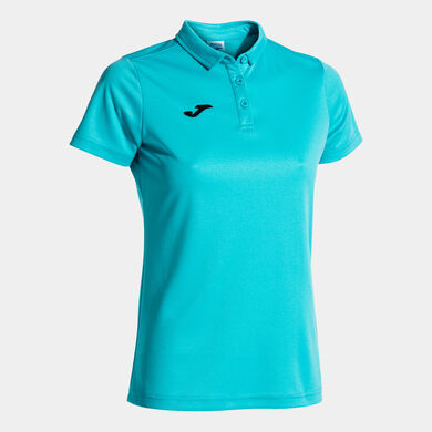 Polo manica corta donna Hobby turchese fluorescente