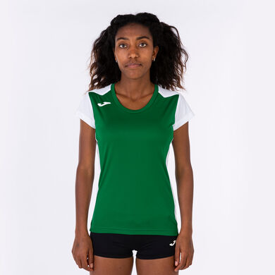 Maglia a manica corta donna Record II verde bianco
