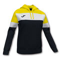 SUDADERA CON CAPUCHA MUJER CREW IV NEGRO AMARILLO BLANCO