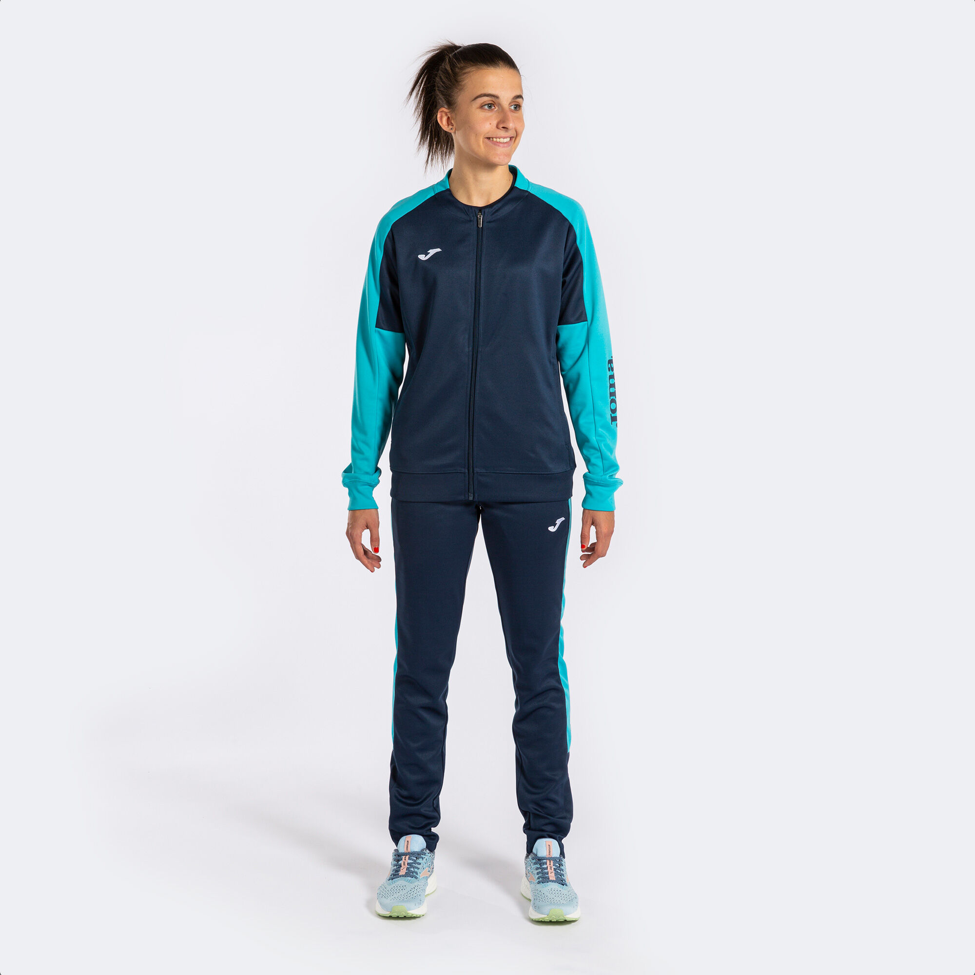 TRACKSUIT WOMAN ECO CHAMPIONSHIP NAVY BLUE FLUORESCENT TURQUOISE