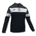 SUDADERA CON CAPUCHA MUJER CREW IV NEGRO ANTRACITA BLANCO
