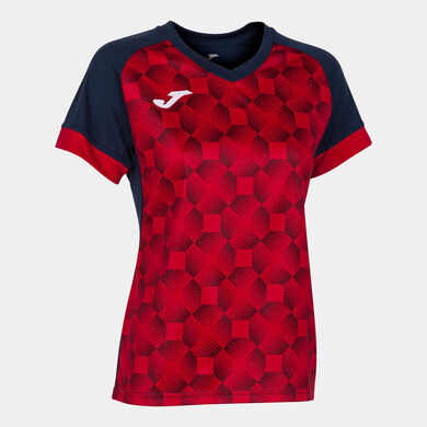 Maglia a manica corta donna Supernova III blu navy rosso