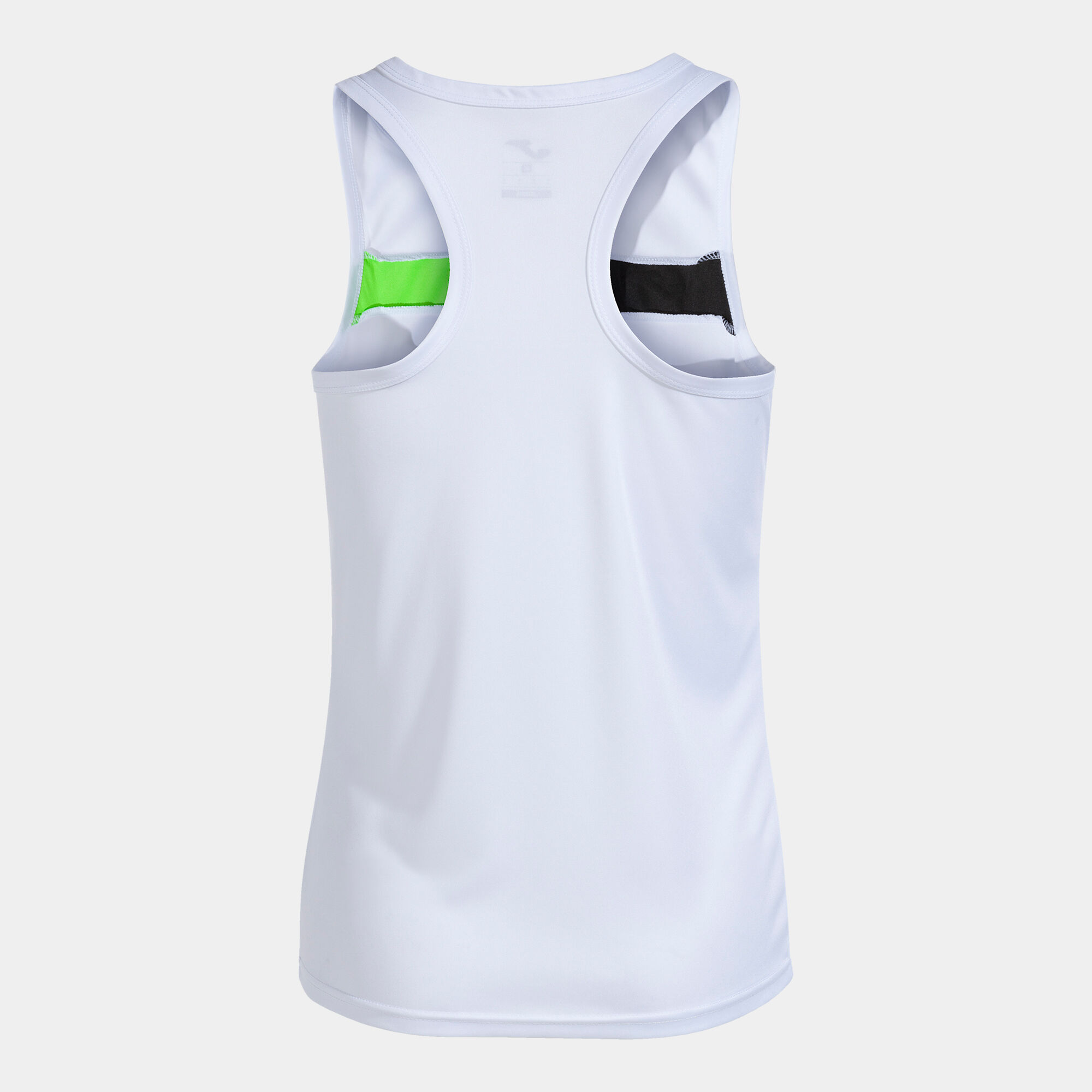 T-shirt de alça mulher Court branco verde fluorescente