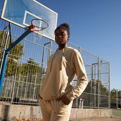Sweat à capuche femme Daphne beige