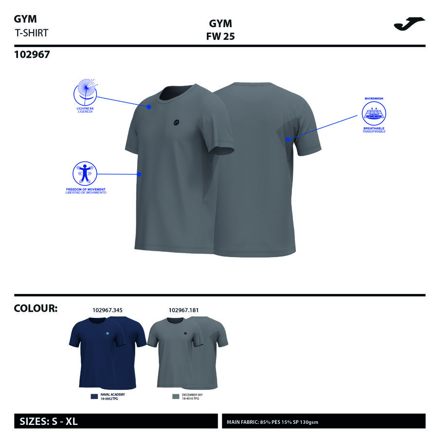 CAMISETA MANGA CORTA INDOOR GYM