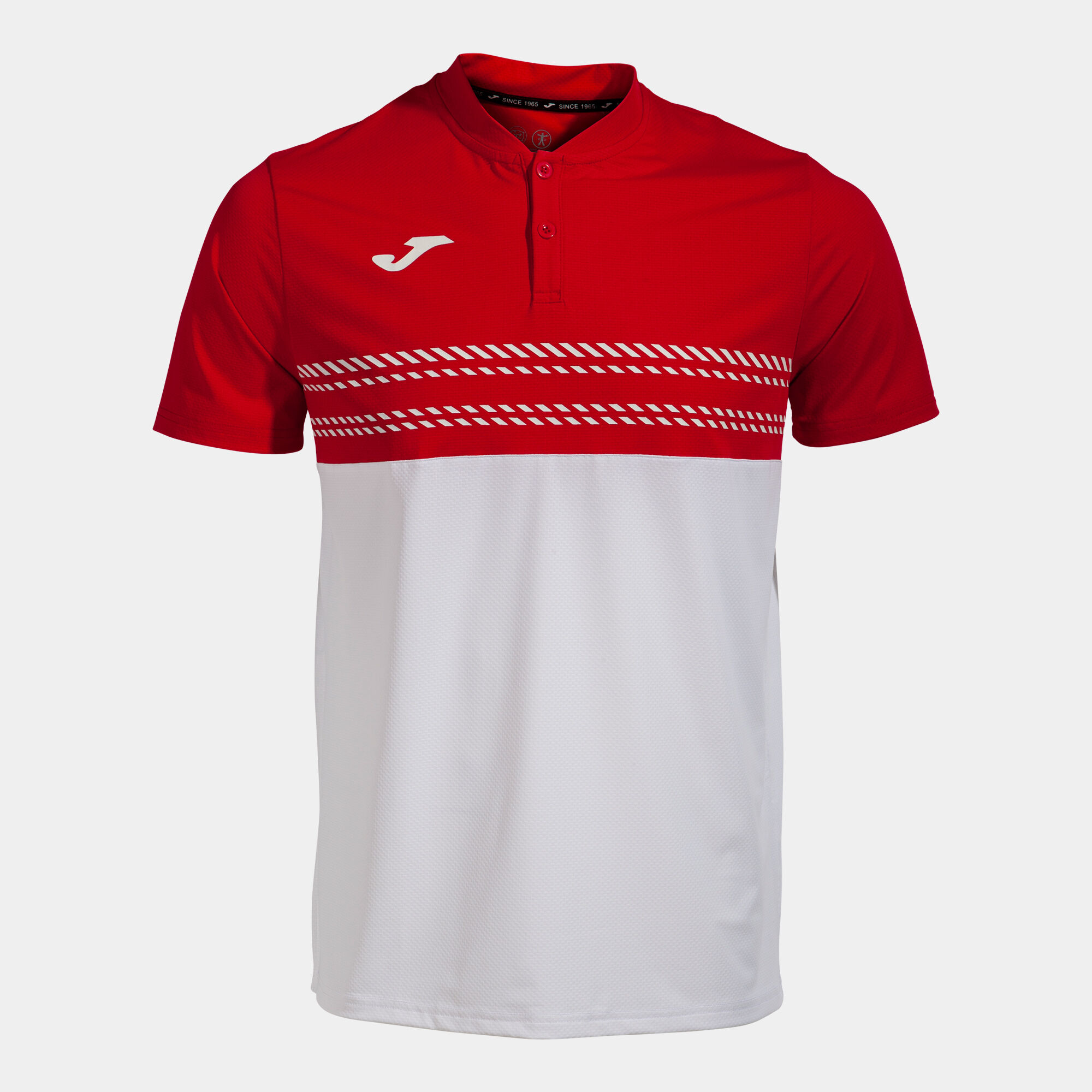 Polo shirt short-sleeve man Smash white red