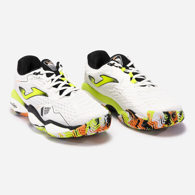 Pantofi sport T.Smash 23 clay bărbaȚi alb galben fosforescent