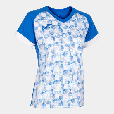 Maglia a manica corta donna Supernova III blu reale bianco
