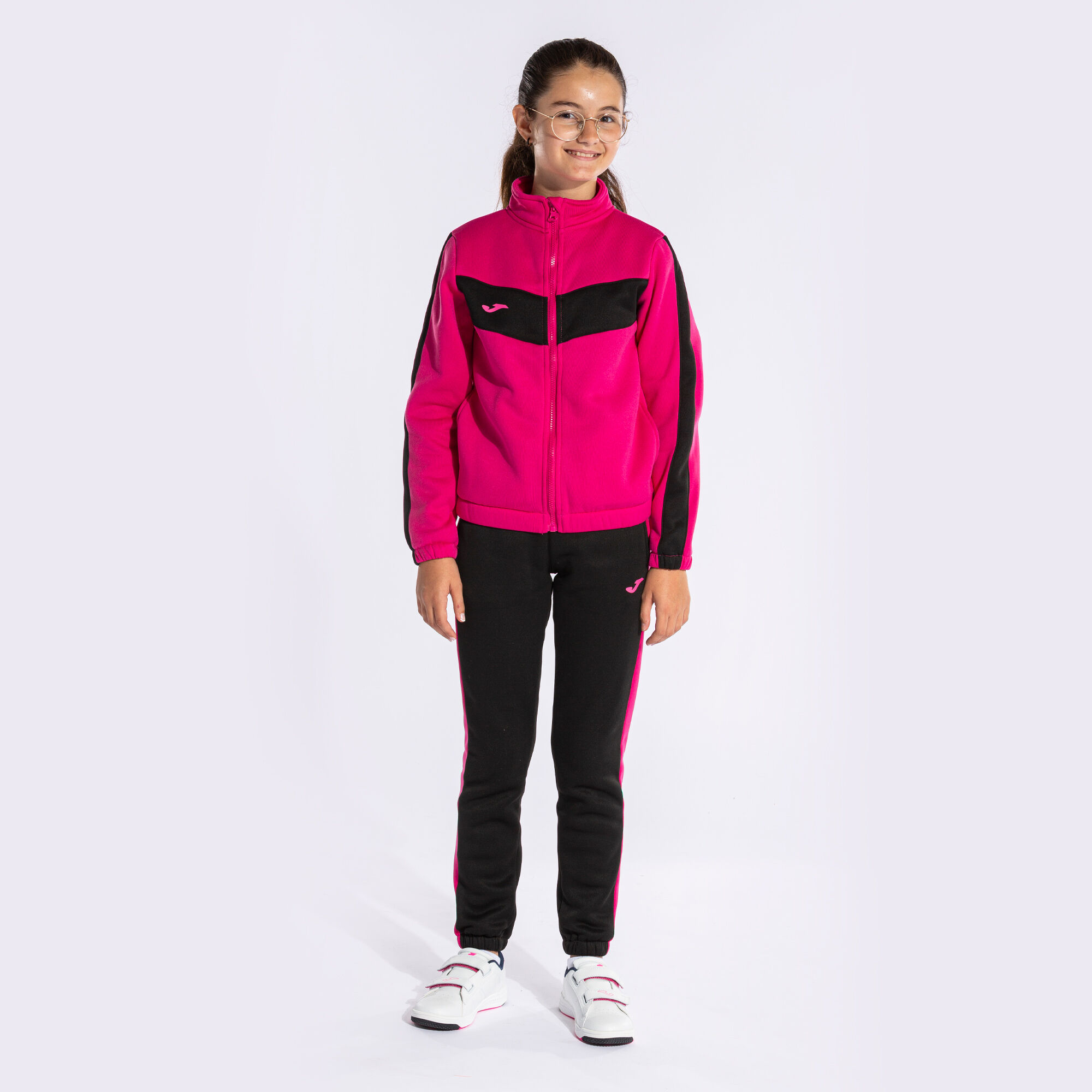 Chandal nina Stripe fucsia negro