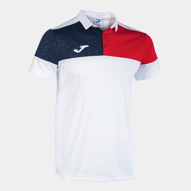 Polo manga corta hombre Crew V blanco rojo marino