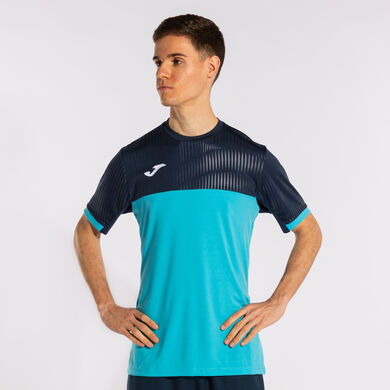 Maillot manches courtes homme Montreal turquoise fluo bleu marine