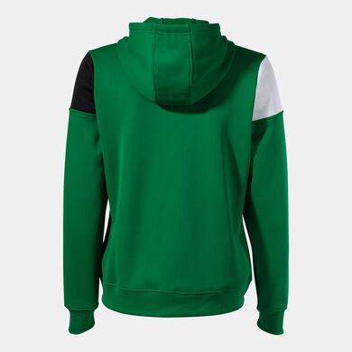 Chaqueta con capucha mujer Crew V verde negro blanco