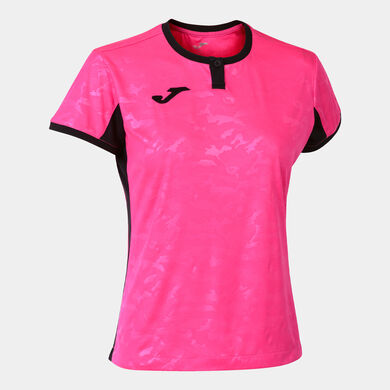 Camiseta manga corta mujer Toletum II rosa flúor negro