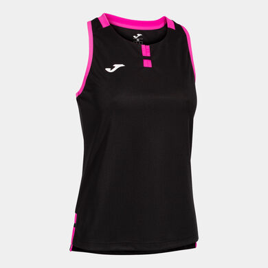 Débardeur sans manches femme Ranking noir rose fluo
