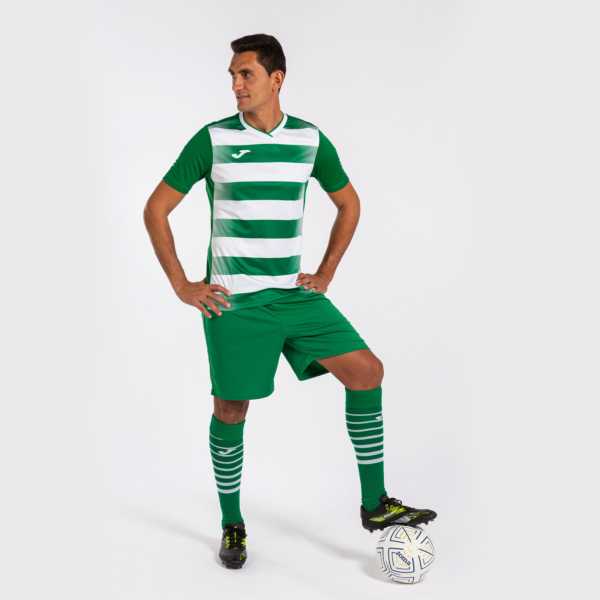 Green and sales white soccer jersey