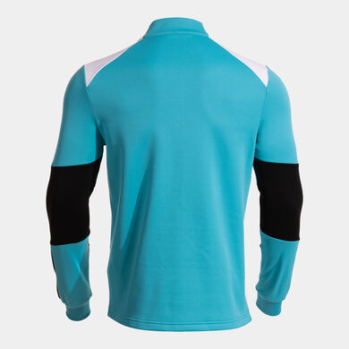 Sudadera hombre Danubio turquesa fl&uacute;or negro