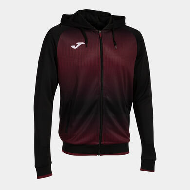 Chaqueta con capucha hombre Tiger V negro burdeos