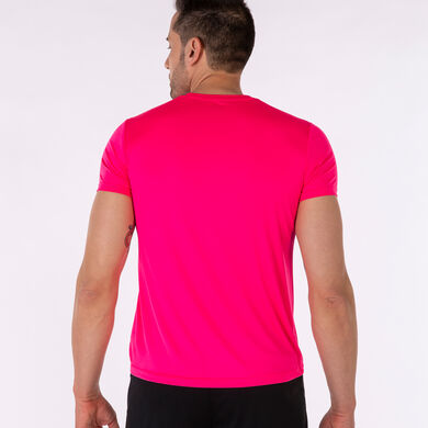 Camiseta manga corta hombre Record II rosa flúor