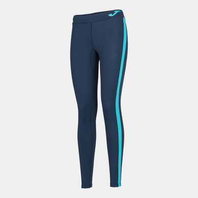 Leggings lang frau Ascona marineblau neon-türkis