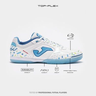 Zapatillas fútbol sala Top Flex 24 indoor Inter Movistar blanco azul