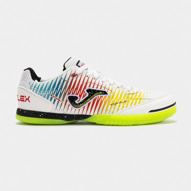 Zapatillas f&uacute;tbol sala Top Flex 25 indoor blanco amarillo rojo