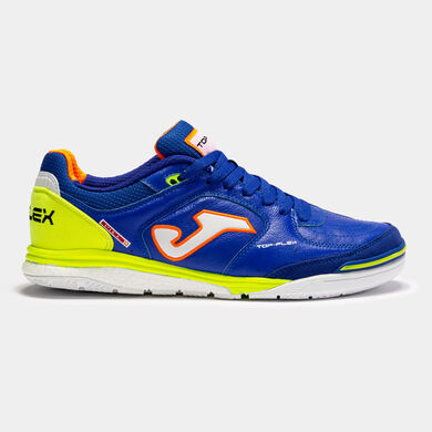 SAPATILHAS FUTSAL TOP FLEX REBOUND 23 INDOOR AZUL ROYAL VERDE FLUORESCENTE