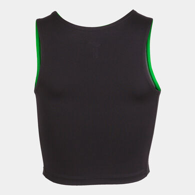 Top mujer Elite VIII negro verde fl&uacute;or