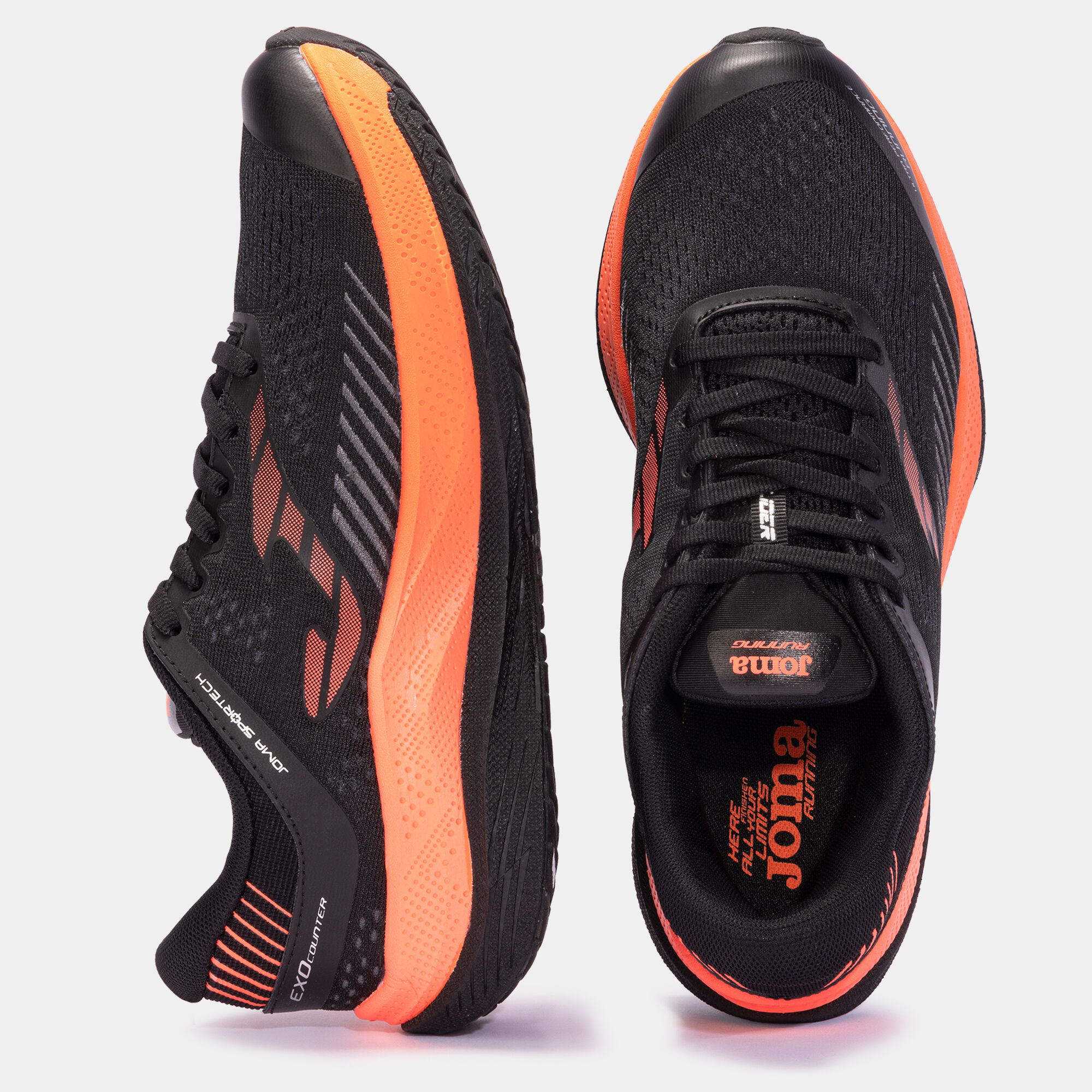 Black and orange sales running shoes